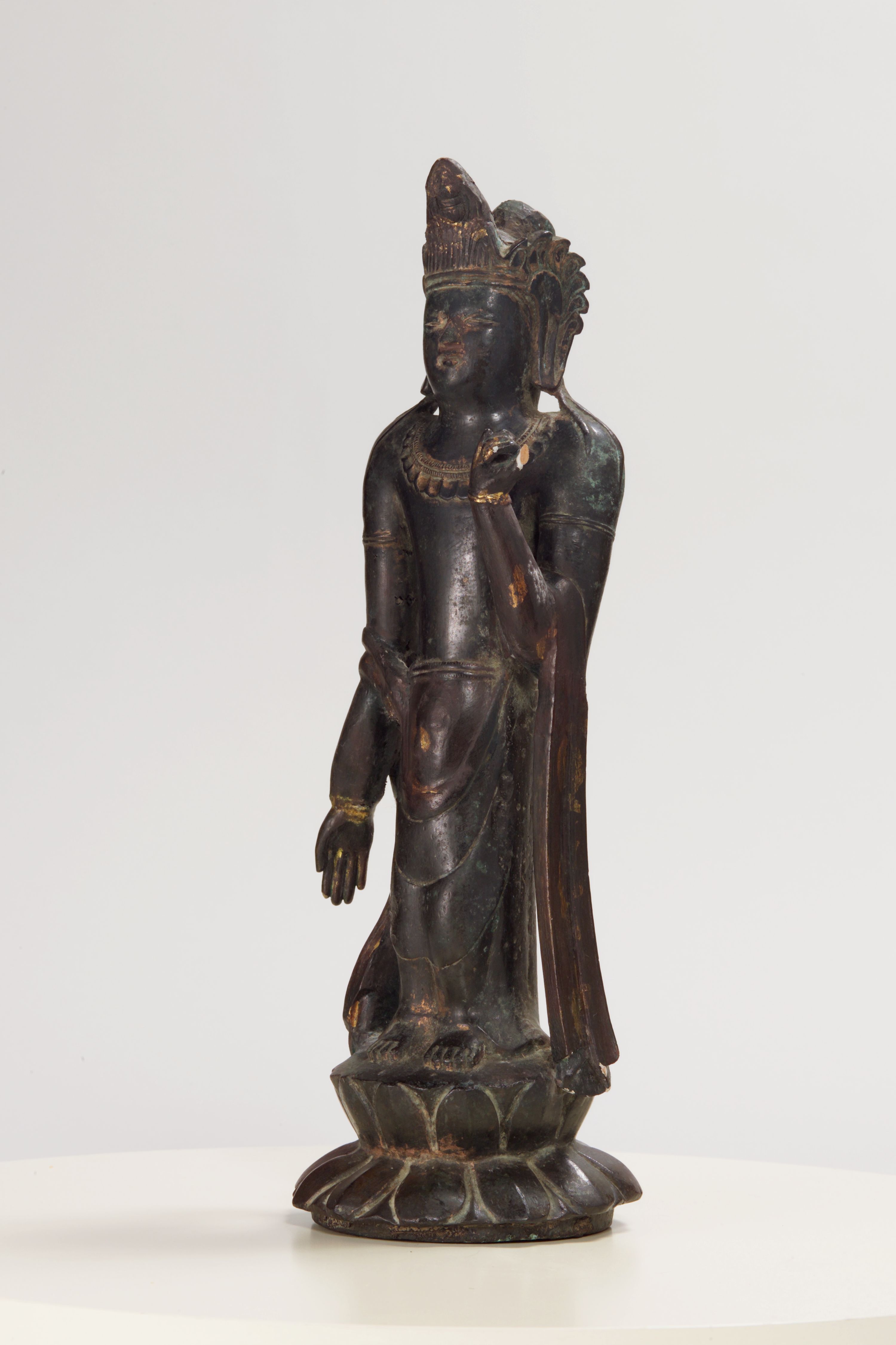 中国　古銅　山水人物文刻　如意　U　R6753 施設｜とやま学遊ネット