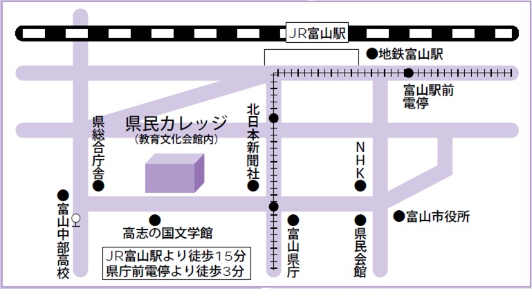 カレッジ本部の周辺図