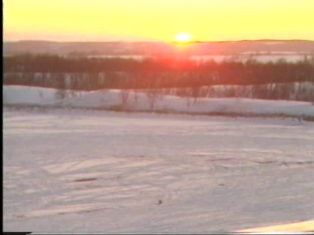 網走原生牧場の夕景色